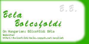 bela bolcsfoldi business card